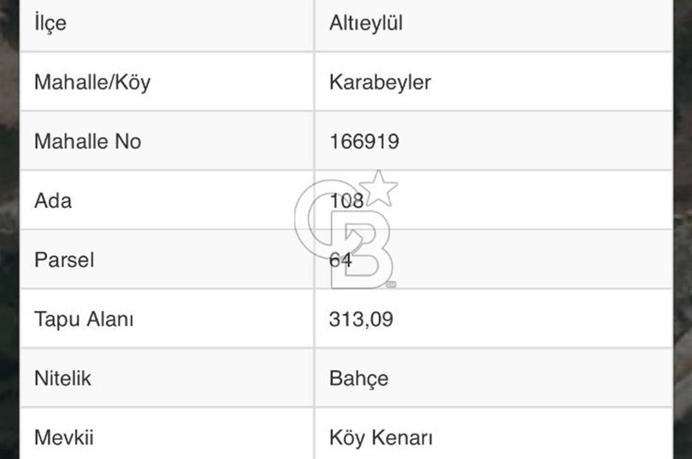 Balıkesir Altıeylül Karabeyler Köyü’nde Satılık Bahçe