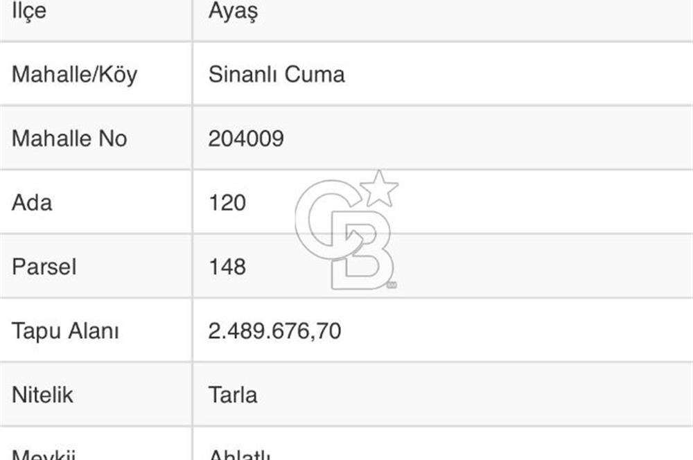 YATIRIMLIK AYAŞ SİNANLI CUMA MAH SATILIK TARLA 