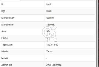 İZMİR DİKİLİ SALİHLERDE SATILIK 500 M² ARSA 
