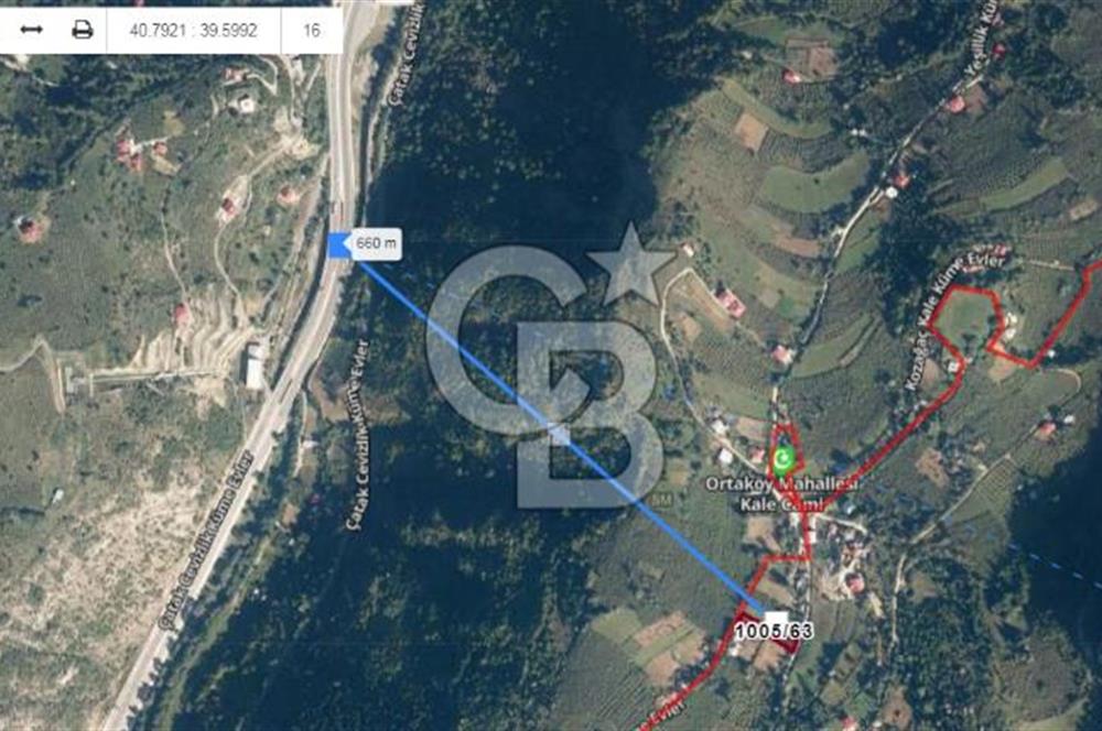 MAÇKA ORTAKÖY'DE 2 CEPHE YOLU OLAN SATILIK ARAZİ