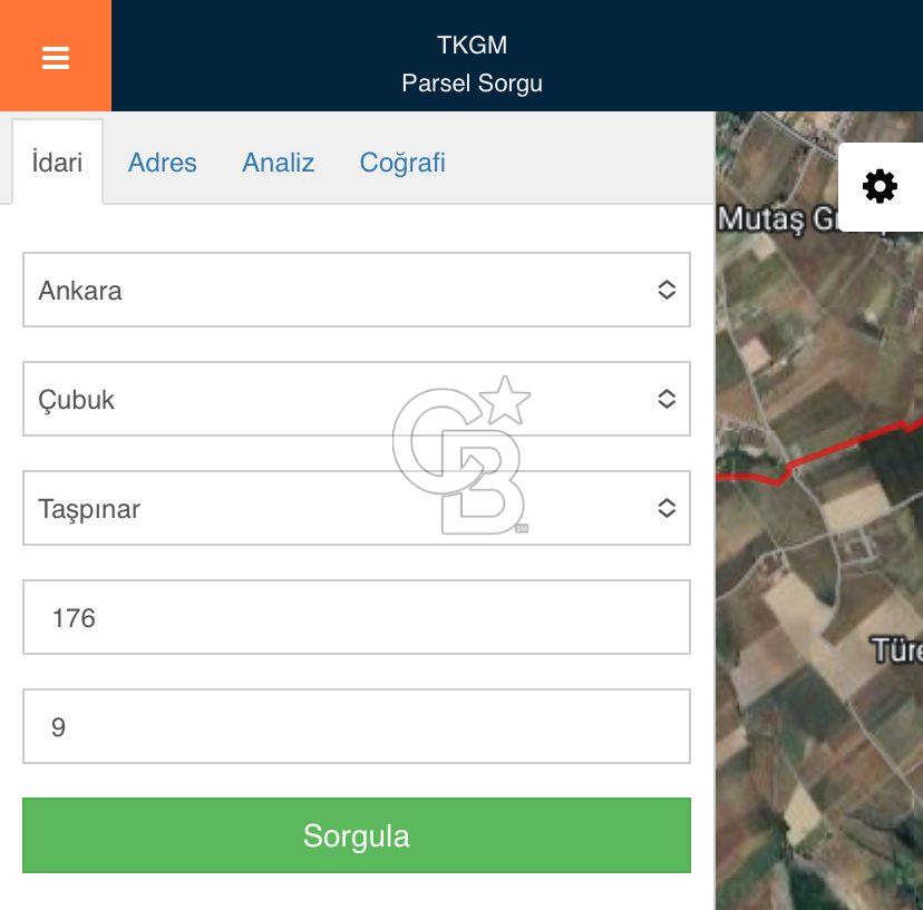 ANKARA ÇUBUK TAŞPINAR'DA SATILIK MÜSTAKİL TAPULU TARLA!