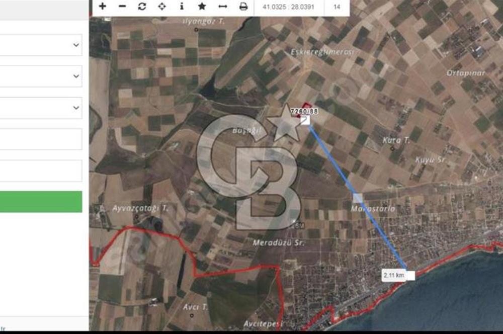 Cb Fly'dan Marmaraereğlisi Çeşmelide 240 m² Tarla Yatırımlık