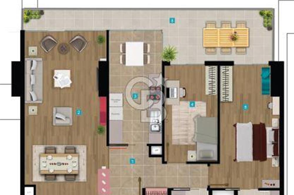 İzmir Konak Merkez Yaşam Konak Sitesi Kiralık 2+1 117 m² Daire