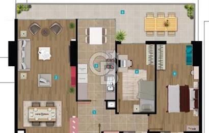 İzmir Konak Merkez Yaşam Konak Sitesi Kiralık 2+1 117 m² Daire