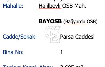 İzmir, Kemalpaşa, Halilbeyli, BAYOSB - Bağyurdu OSB, Kiralık 3.605 m2 Fabrika ve 5.000 m2 Arsa