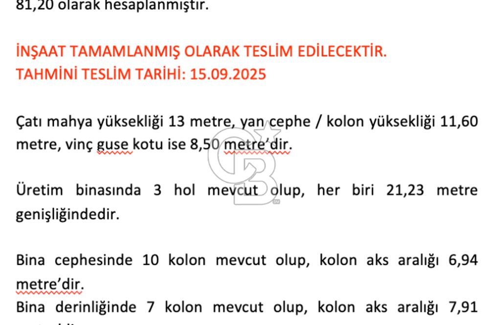 İzmir, Kemalpaşa, Halilbeyli, BAYOSB - Bağyurdu OSB, Kiralık 3.605 m2 Fabrika ve 5.000 m2 Arsa