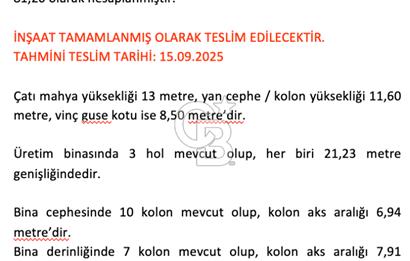İzmir, Kemalpaşa, Halilbeyli, BAYOSB - Bağyurdu OSB, Kiralık 3.605 m2 Fabrika ve 5.000 m2 Arsa