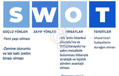 İzmir, Kemalpaşa, Halilbeyli, BAYOSB - Bağyurdu OSB, Kiralık 3.605 m2 Fabrika ve 5.000 m2 Arsa
