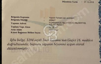 KAPANMAZ MANZARASIYLA YAPI KAYIT BELGELİ EMSALSİZ TARLA !!