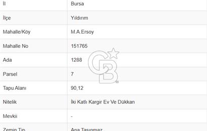 BURSA;YILDIRIM,TEYYARECİ MEHMET ALİ CAD. CEPHE SATILIK BİNA