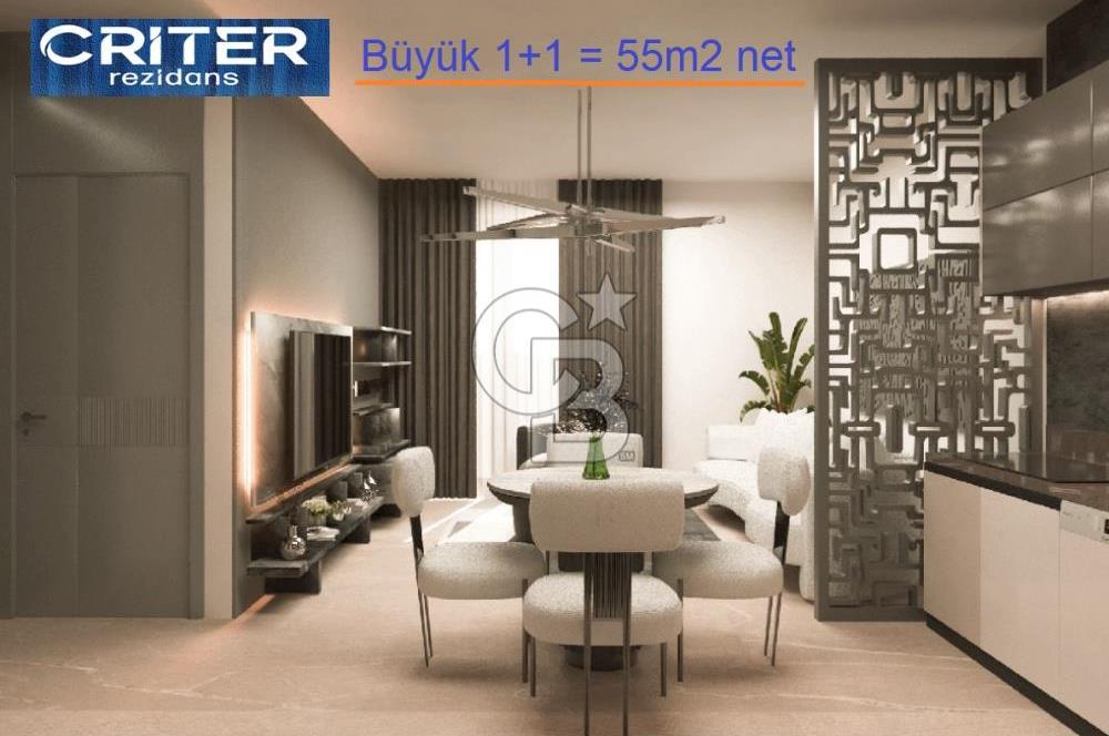 Çayyolu Criter Ekstra Büyük 1+1 XL Rezidans Daire Net 55m2