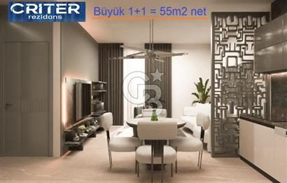 Çayyolu Criter Ekstra Büyük 1+1 XL Rezidans Daire Net 55m2