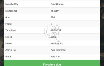 BURSA GEMLİK BÜYÜKKUMLA DA DENİZ GÖREN AVANTAJLI SATILIK TARLA
