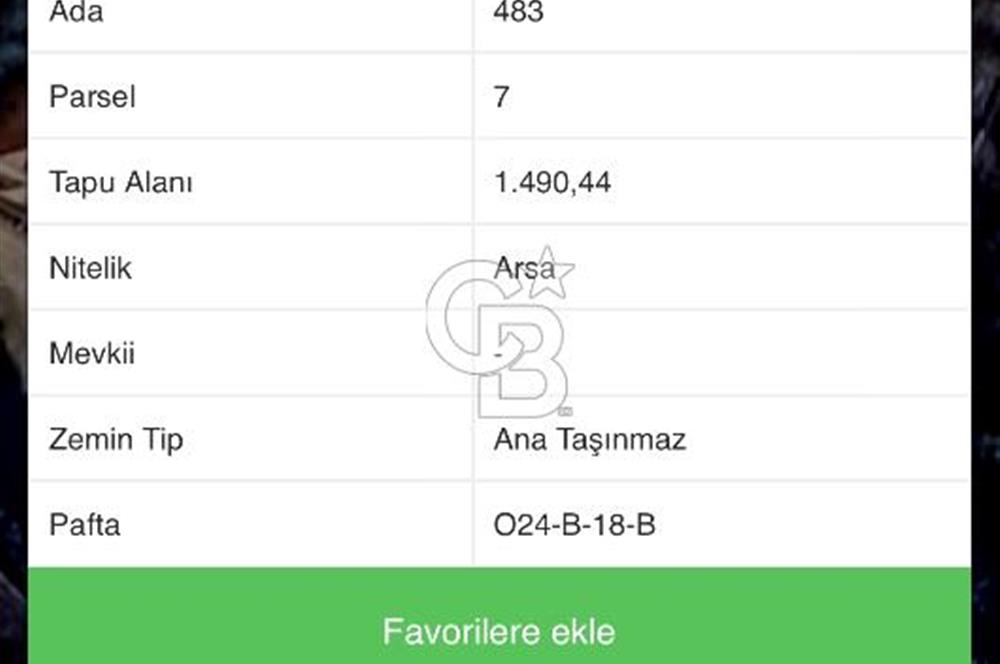 ARSA VASFINDA 1490 M2 ACİL SATILIK!!!