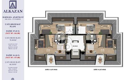 Bostancıda sıfır binada 4+2 satılık dubleks daire.