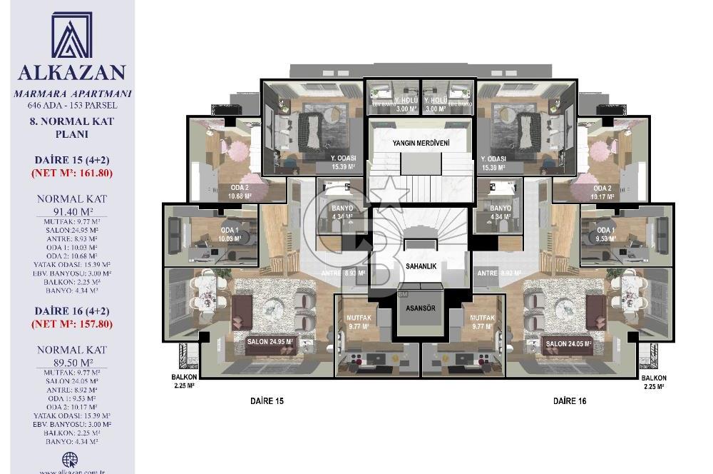 Bostancıda sıfır binada 4+2 satılık dubleks daire.