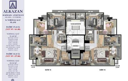 Bostancıda sıfır binada 4+2 satılık dubleks daire.