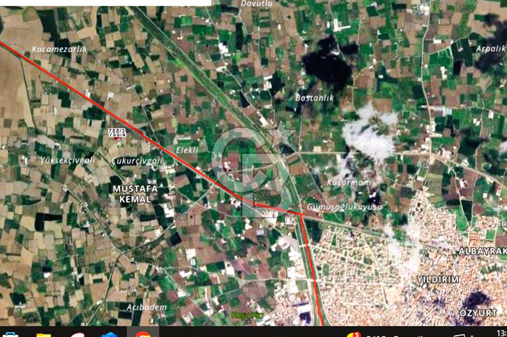 MANİSA TURGUTLU 9.CU MINTIKADA 8.370 M2 SATILIK PARSEL YOL CEPHE