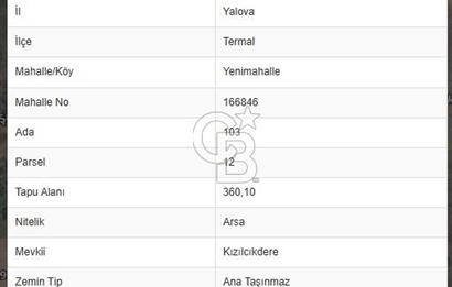 YALOVA TERMAL YENİ MAHALLEDE SATILIK %30 İMARLI ARSA!.