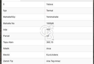 YALOVA TERMAL YENİ MAHALLEDE SATILIK %30 İMARLI ARSA!.