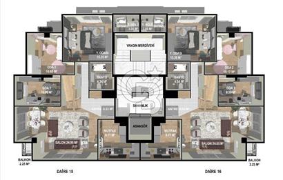 Bostancıda sıfır binada 4+2 satılık dubleks daire.