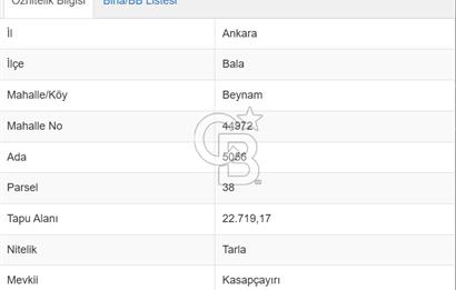 ANKARA BALA'DA YATIRIMLIK TARLA