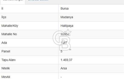 MUDANYA / HALİTPAŞA'DA KAT KARŞILIĞI İMARLI ARSA