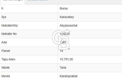 KARACABEY / AKÇASUSURLUK'TA SATILIK HOBİ BAHÇESİ