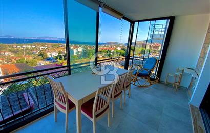 Datça Burgaz'da Panoramik Deniz Manzaralı 2+1 Orta Kat Daire