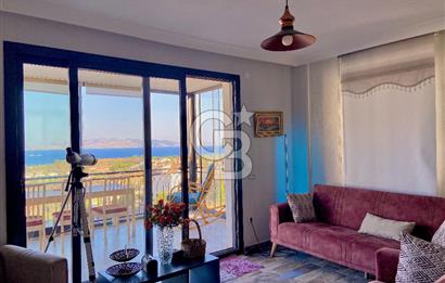 Datça Burgaz'da Panoramik Deniz Manzaralı 2+1 Orta Kat Daire