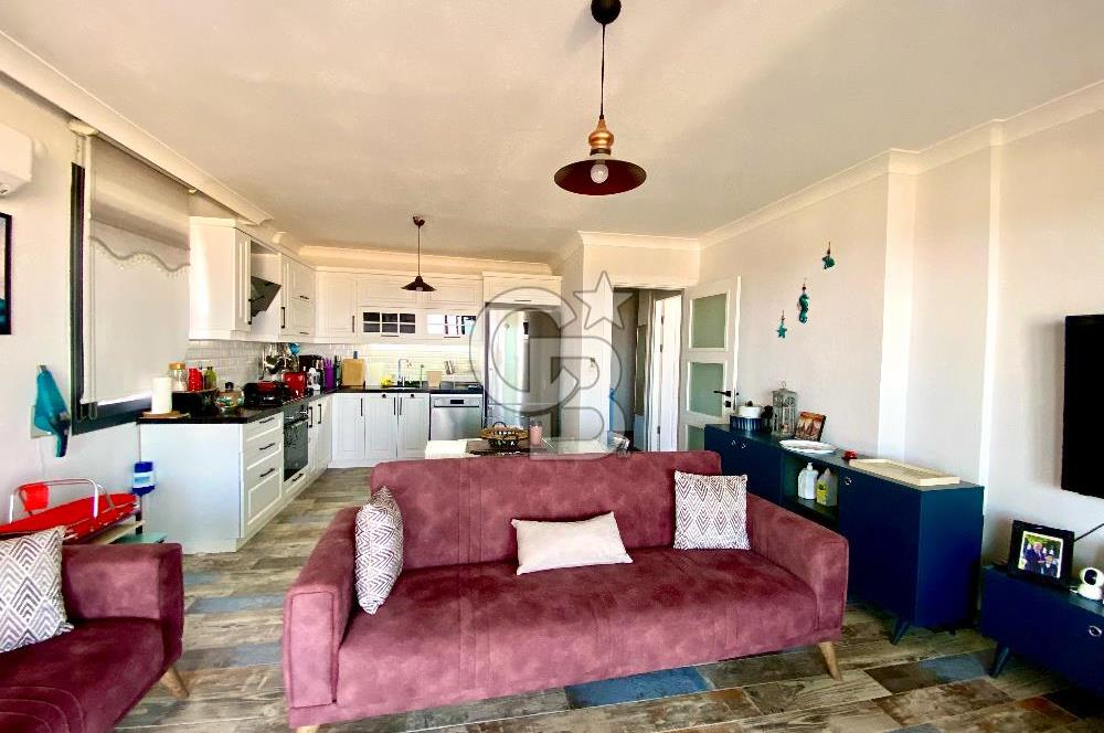Datça Burgaz'da Panoramik Deniz Manzaralı 2+1 Orta Kat Daire