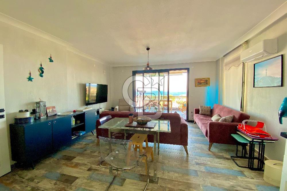 Datça Burgaz'da Panoramik Deniz Manzaralı 2+1 Orta Kat Daire