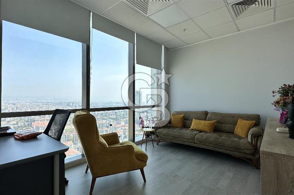 Folkart Towers'da Kiralık Eşyasız 179m2 Şehir Manzaralı Ofis