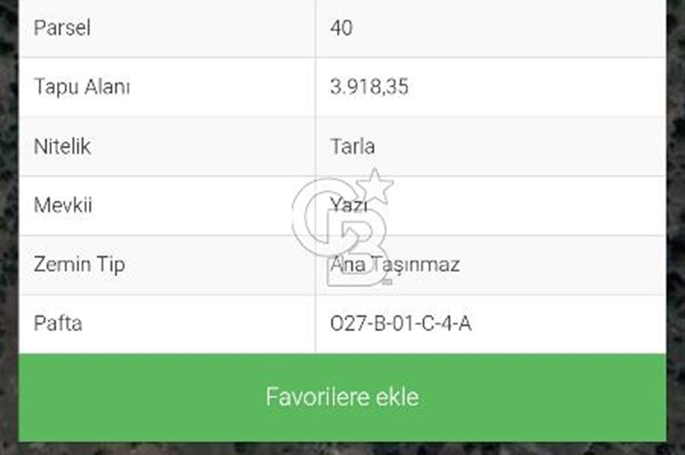 Dikmen'de satılık 3918m2 tarla