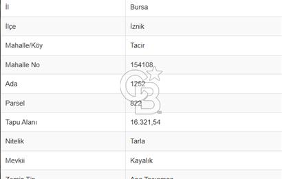 BURSA-İZNİK TACİR DE GÖL VE VADİ MANZARALI YATIRIMLIK ARAZİ
