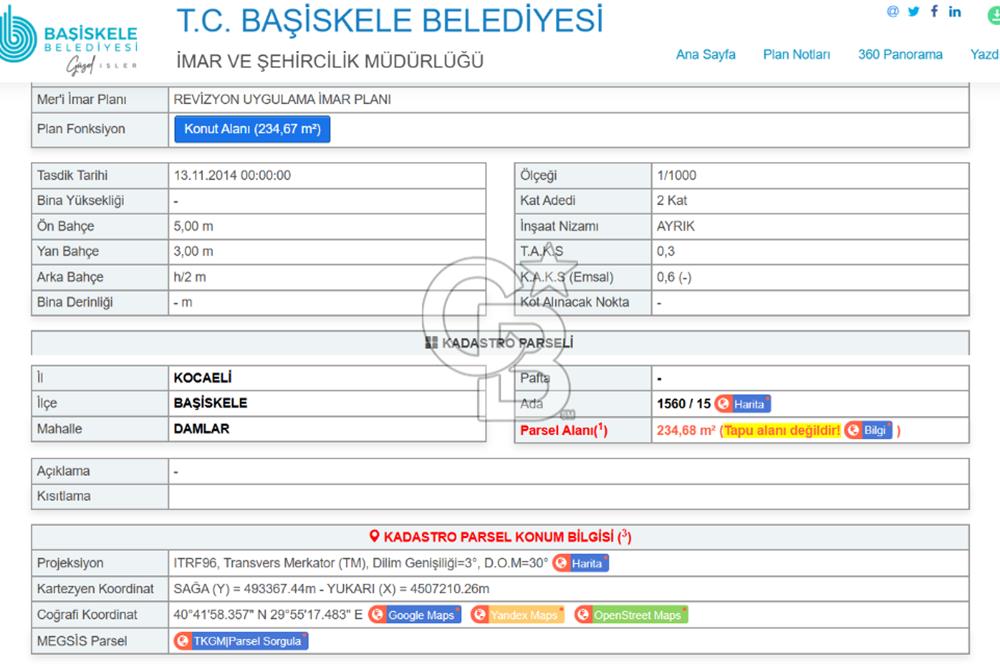 Başiskele Damlar'da Yatırımlık Fırsat Arsa