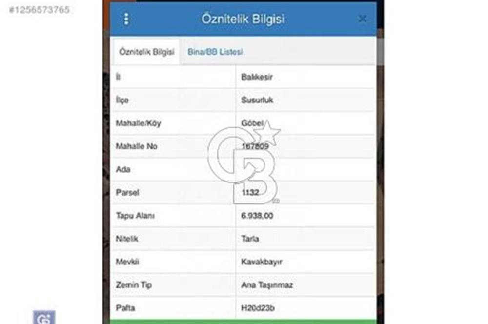 SUSURLUK GÖBEL SATILIK TARLA