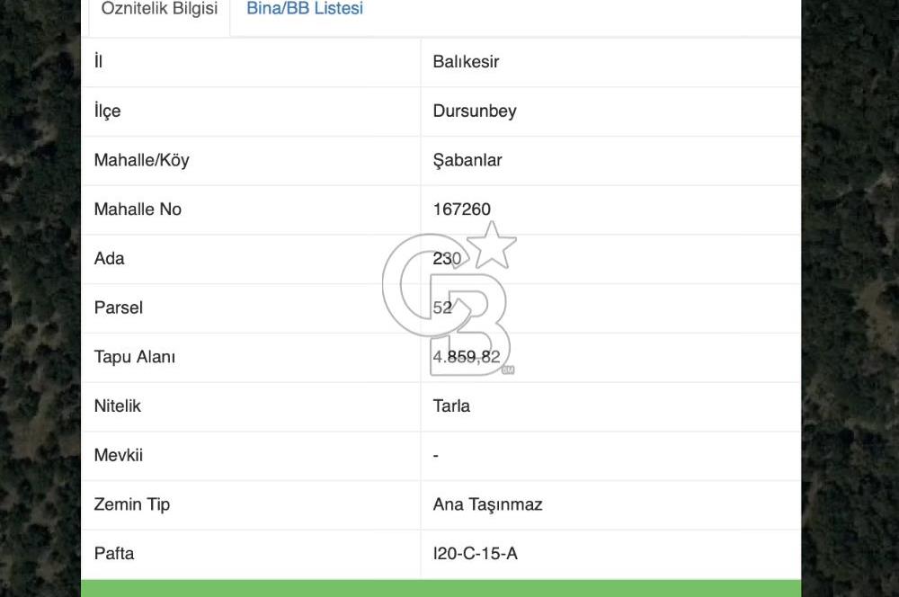 CB EAGLE'dan DURSUNBEY ŞABANLAR'DA 7.677 m² SATILIK 2 ADET TARLA