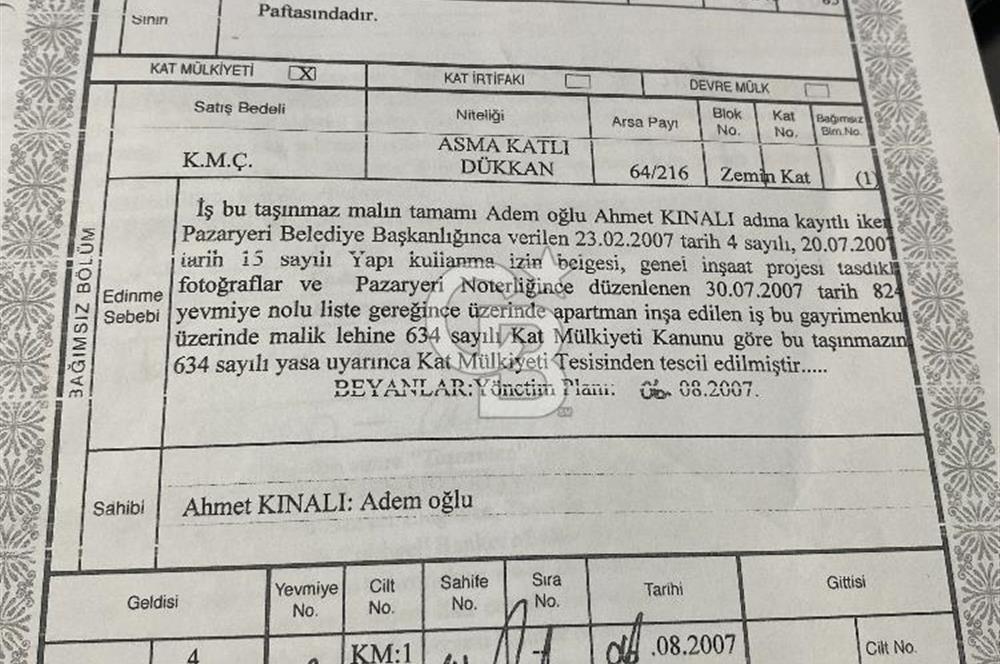 CB ELEGANCE'DEN BİLECİK-PAZARYERİ KİRALIK İŞYERİ