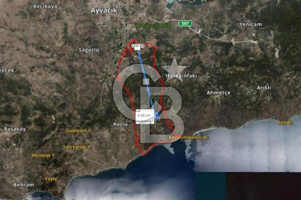 ÇANAKKALE AYVACIK ASSOS SAZLIDA İMARLI 8.162 M² SATILIK ARSA