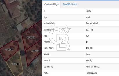Bursa İznik Boyalıca/Yalı Satılık 3 Kat İmarlı Arsalar