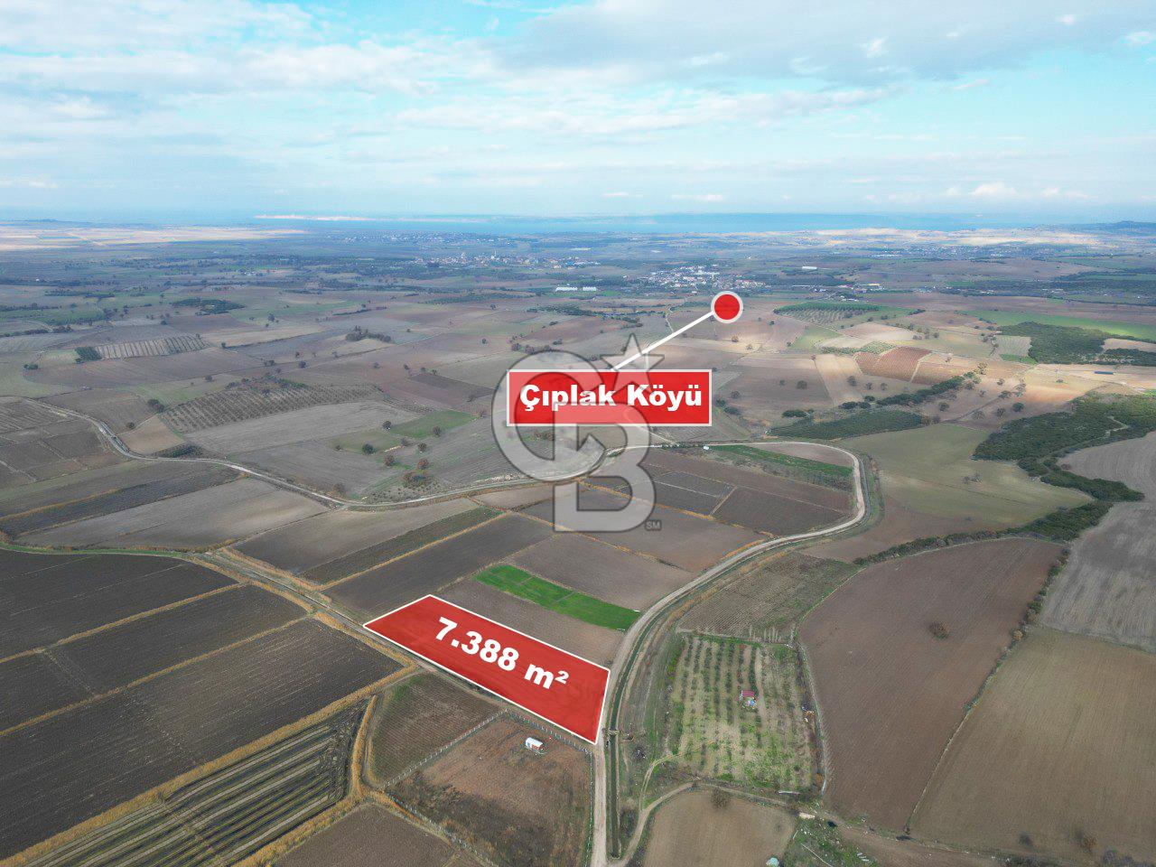 Çanakkale Çıplak Köyü Bağ Evine Uygun 7.388 m² Satılık Tarla