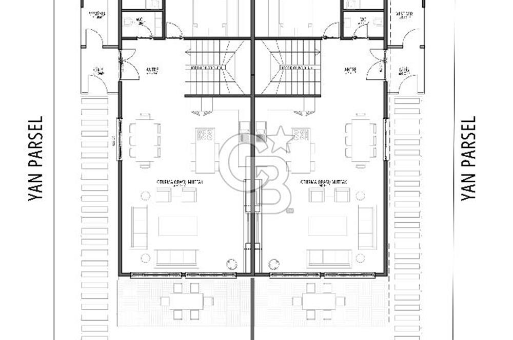 Denizli Başkarcı'da 252 m² Arsa Paylı 304 m² Butik İkiz Villa