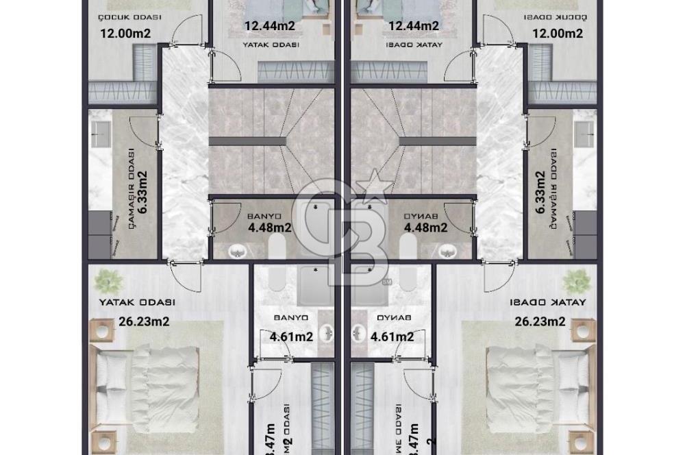 Denizli Başkarcı'da 252 m² Arsa Paylı 304 m² Butik İkiz Villa