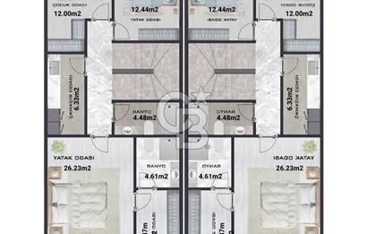 Denizli Başkarcı'da 252 m² Arsa Paylı 304 m² Butik İkiz Villa