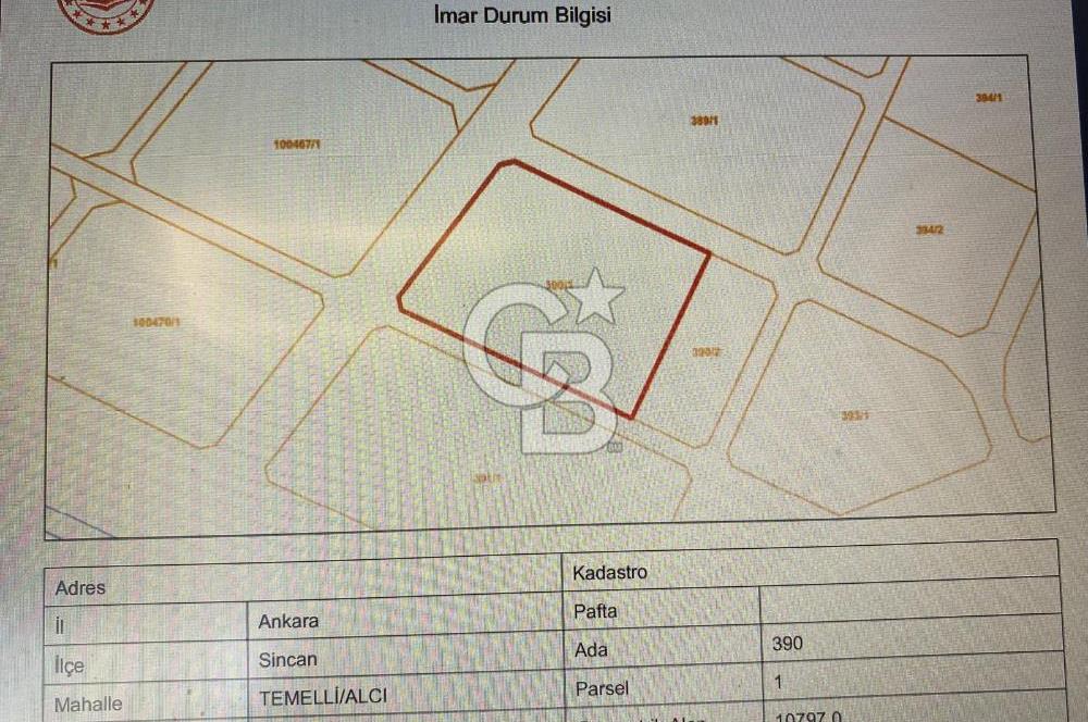 SİNCAN TEMELLİ/ALCI 250 M2 , KONUT İMARLI SATILIK ARSA