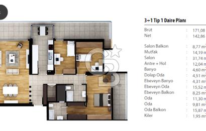 Mavişehir Modern 4 Sitesi Havuz & Peyzaj Kiralık 3+1 171 M² Daire