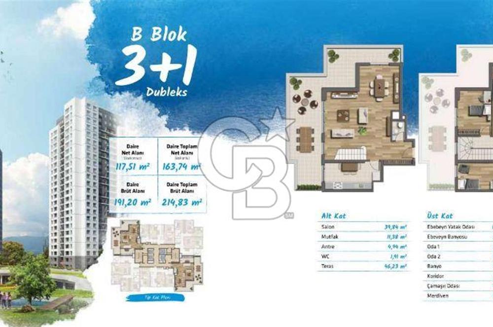 ERYAMAN GÖKSUPARK KONUTLARINDA KİRALIK 3+1 TERAS DUBLEKS DAİRE