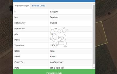 CB CITY'DEN ULUDERE MAHALLESİNDE YOLA CEPHELİ TARLA