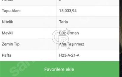 Toprakocak'ta Yüksek kira getirili muhteşem tarla. 15000m2.